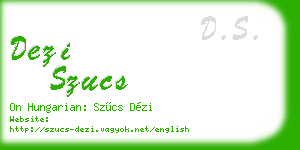 dezi szucs business card