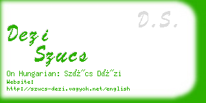 dezi szucs business card